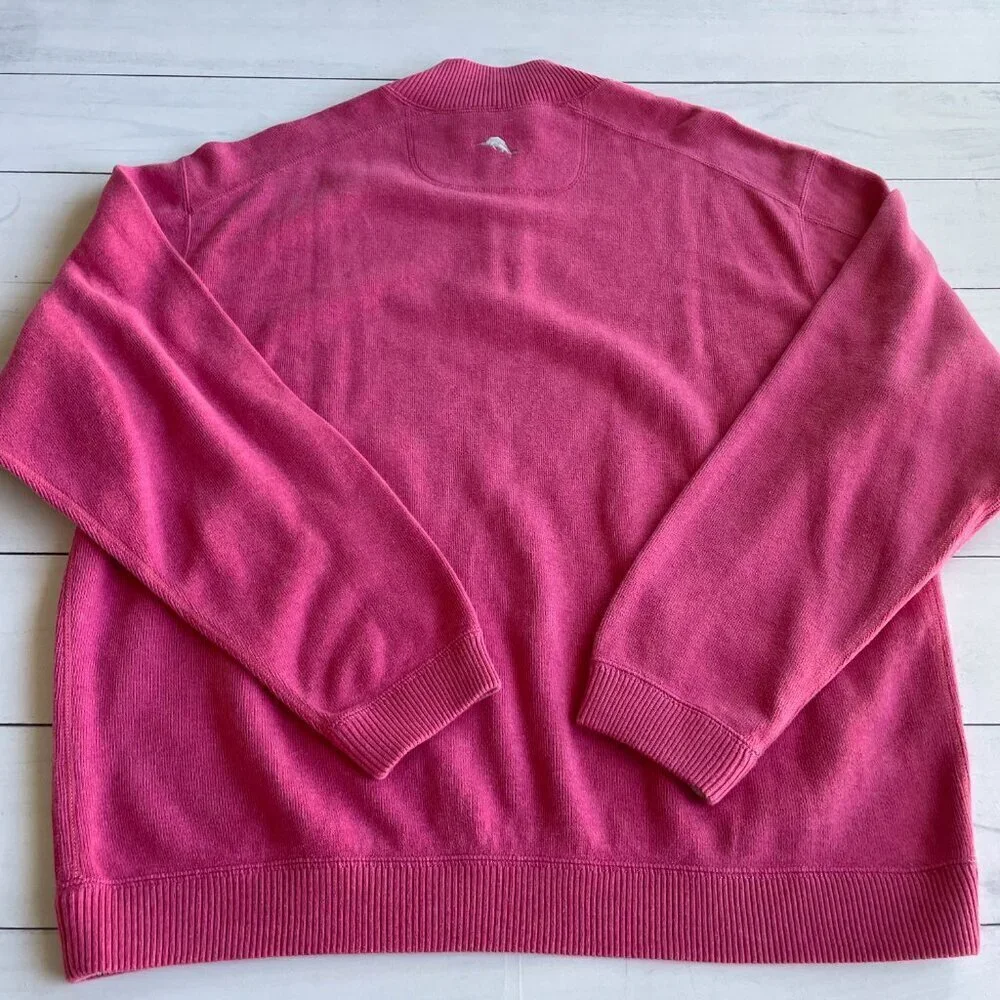 Tommy‎ Bahama Woman's Pink Pullover Quarter Zip, Heavyweight Heavy Kit Thick